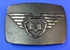 Chrome Brand Eagle Wings Wide Theme Black Color Belt Buckle