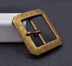 Sturdy Brass Rectangular Center Bar Pin Belt Buckle Replacement Fit 40mm Strap