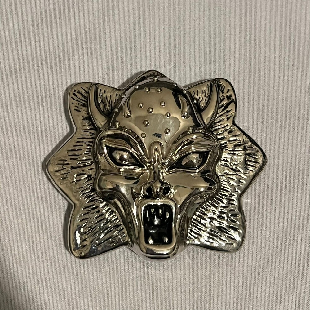 Silver Monster Face Belt Buckle Unisex Horror Decorative Metal Western Collector