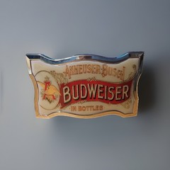 Set Of 2 Bradford Exchange Collectible Budweiser Beer Belt Buckles COA TEMPLATE