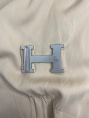 Silver H 40mm Belt Buckle 1.5` Logo Replacement Buckle Designer Style