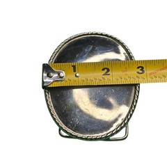 Men&rsquo;s Silver Tone Oval Belt Buckle Rope Edge