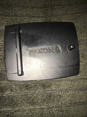 Nixon Beige Cream Black Smoke Metal Snowboarder Skater Belt Buckle Pants