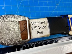 Textured Hammered Metal with Clear Rhinestone Border Modernist Belt Buckle