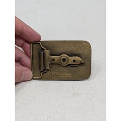 Vintage DA Lubricant Company Belt Buckle Brass Tone Hit Line USA Industrial Logo
