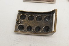 Lot of 9 Assorted Belt Buckles 1.5” Silvertone Brass Studded Removable Crafter