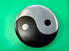 Yin Yang Symbol Chinese Philosophy Duality New Grey & Black Color Belt Buckle