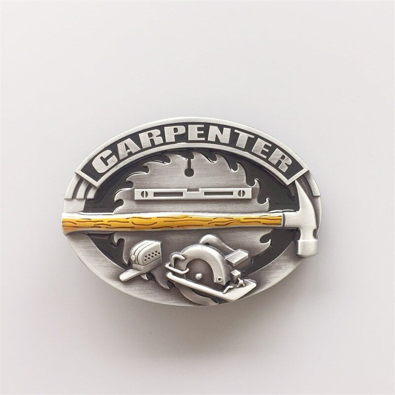 Vintage Enamel Tradesman Carpenter Hammer Belt Buckle also Stock in the US