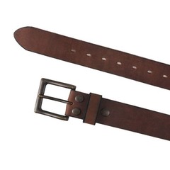 NPET Mens Full Grain Genuine 34 for 32&Prime; waist, Coffee With Black Brass Buckle