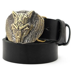 Runic Wolf Belt buckle, Scandinavian Old Norse Celtic wild animal werewolf