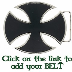 Iron Cross Belt Buckle Biker Gothic German Rock Maltese Knight