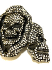 RT Signed Skull Rhinestones Pirate Costume Party Buckle Men&rsquo;s Fashion