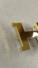 Gold H Buckle 40mm 1.5` Glossy Gold Hardware Belt Buckle