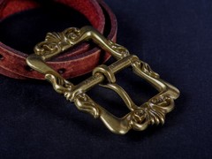 Retro Brass Celtic Flower Pin Buckle for Leather Belt Replacement Fit 33mm Strap