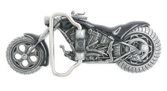 Chopper Motorcycle Black Enamel Metal Belt Buckle