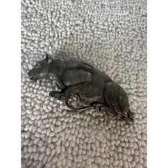 VTG Indiana Metal Craft Pewter Dog Belt Buckle 1978 Made in USA