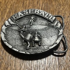 **Missing Pin** VTG 1977 Bergamot Brass Works Baseball Sport Belt Buckle B29
