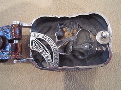 Kieselstein-Cord Sterling Jungle Monkey Buckle W/Brown Alligator Belt Size 4