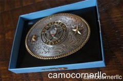 Nocona Gold Rope Edge The State of Texas Star Est 1845 western belt buckle 37372