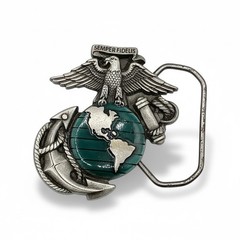 Vintage 1991 US Marines Semper Fidelis EGA Belt Buckle Great American Products