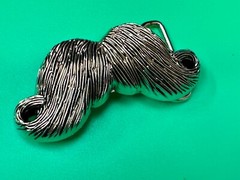 Mustache Novelty Psychobilly Rockabilly Biker Punk Heavy Figural Belt Buckle