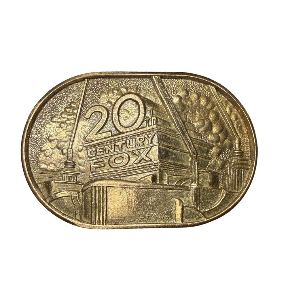 20th Century Fox 1976 Vintage Solid Brass Belt Buckle BTS Made in USA 1978