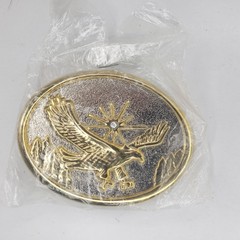 Eagle Hawk Star Sun Burst Belt Buckle Silver Gold Tone New