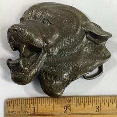 1970s MBCI Mountain Lion Head Brasstone Belt Buckle Vintage