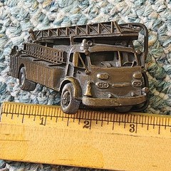 1978 Bergamot Brassworks Fire Truck Belt Buckle G-38 Made in USA