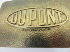 Vintage 1960&rsquo;s DuPont Solid Brass Metal Belt Buckle – Western Style