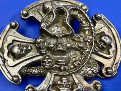 Many Skulls Maltese Iron Cross Artisan Cast? Awesome RARE Unknown! Belt Buckle