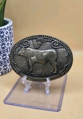 VINTAGE TONY LAMA CATTLE BREED SERIES FIRST EDITION SOLID BRASS BELT BUCKLE