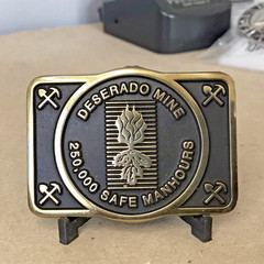 Anacortes Brass Works Deserado Mine Belt Buckle Square Brass Handmade Limited ED