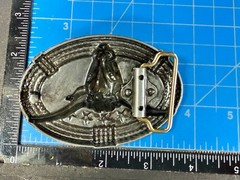 Texas Longhorn Cow Bull Head Steer Rope Border Rodeo Cowboy Belt Buckle