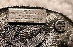 1993 Arroyo Grande Buckle Co Bald Eagle Pewter Belt Buckle. Men&rsquo;s Western Wear
