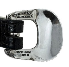 Alexander’s Sterling Silver 4-Piece Belt Buckle Set w/Black Alligator Belt Sz 42