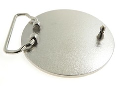 Chrome Bright Silver Blank Round Metal Belt Buckle