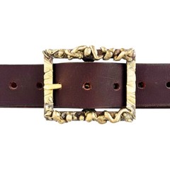 Handmade Solid Brass Belt Buckle USA | 1.5&Prime; Retro Artisan Buckle Men & Women