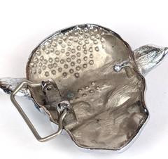 Vintage Y2K Skull Belt Buckle Rhinestone Pirate Biker Rocker Heavy Metal