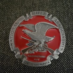 Vintage National Rifle Association Of America Eagle Red Belt Buckle U.S.A