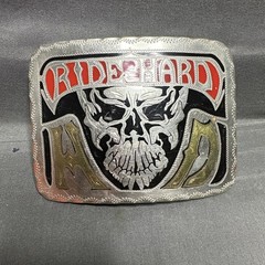 Ride Hard Live Free Bradford Exchange Belt Buckle Biker Skull Dated 1991 In Back