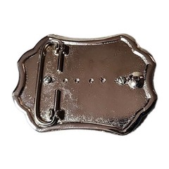 New Vintage Western Silver Engraved Belt Buckle Floral Scroll Cowboy Ornate NWOT