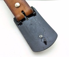 1970s-80s Vintage Natural Agate Stone Cowboy Western Pewter Look Belt Buckle
