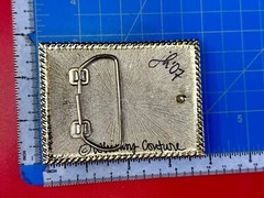 Artisan Whimmg Couture Saints Symbol Fleur De Lis Belt Buckle Rhinestone Accents