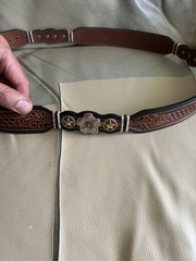 Silver Creek Belt Buckle Bullets Western Two Tone Revolving Center Cylinder Belt