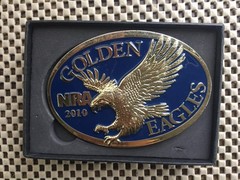 Vintage NRA Belt Buckle Golden Eagles 2010 w/Box-National Rifle Association
