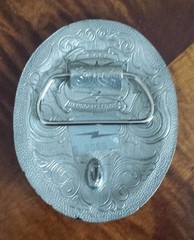 ISS Handcrafted U.S.A Belt Buckle Eagle Diamond Cuts