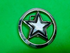Famous Stars & Straps Five Point Star Logo See-Trough Silver Color Belt Buckle