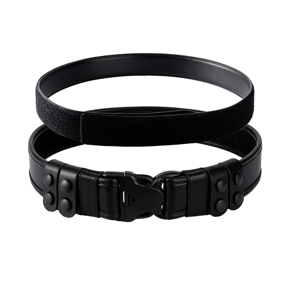 TACNEX 2&Prime; Duty Belt w/Hook Lining 4 Keepers 1.5&Prime; X-Large, Plain Black