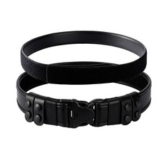 TACNEX 2&Prime; Duty Belt w/Hook Lining 4 Keepers 1.5&Prime; X-Large, Plain Black